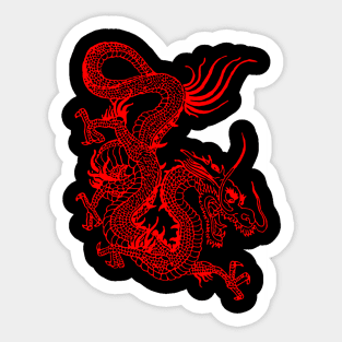 Red Chinese Dragon Beast Sticker